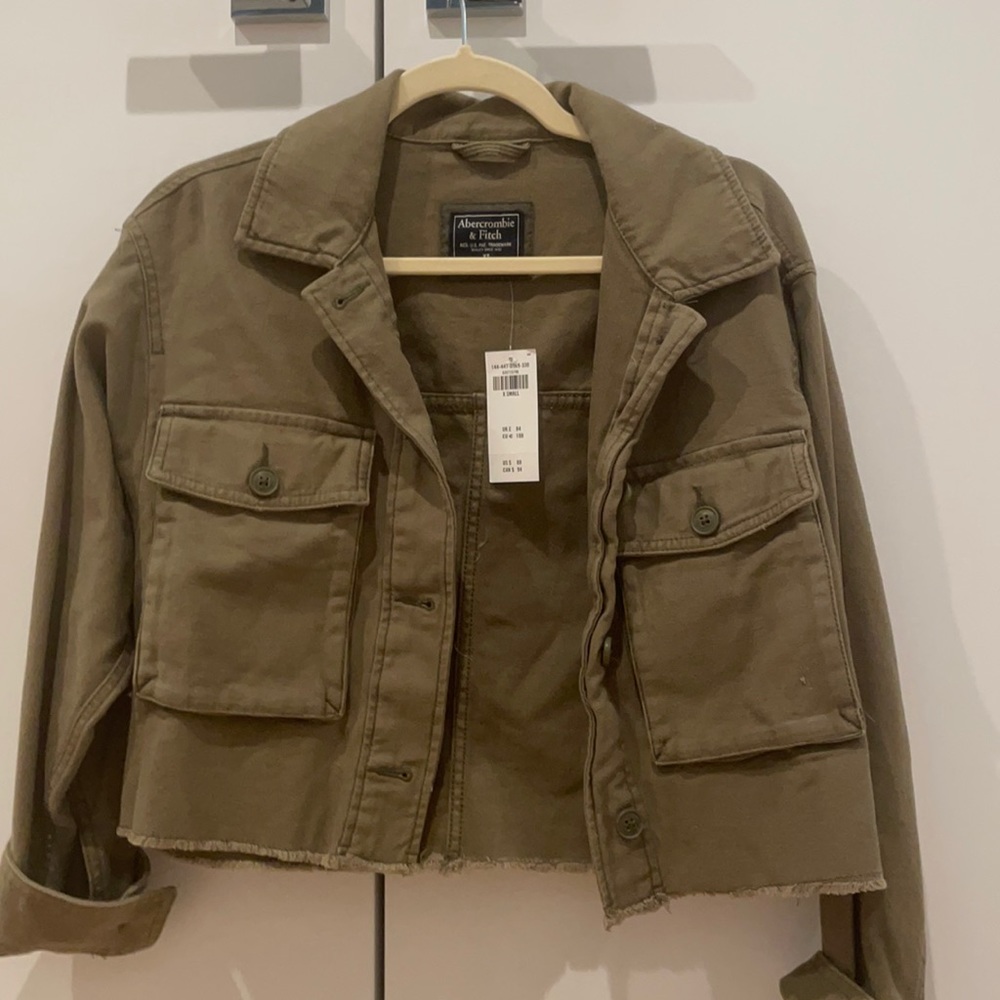 NWT Raw hem green jacket